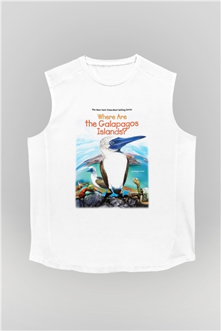Galapagos Adaları Beyaz Unisex Kolsuz Tişört