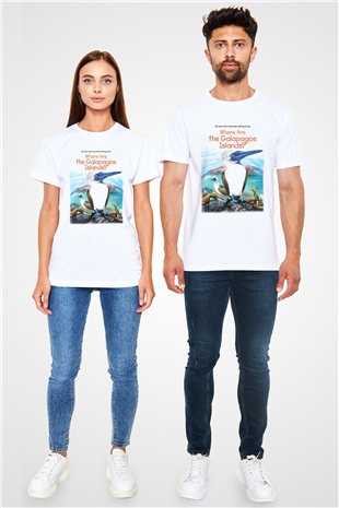 Galapagos Adaları Beyaz Unisex Tişört T-Shirt - TişörtFabrikası