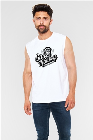 Gas Monkey Garage Beyaz Unisex Kolsuz Tişört