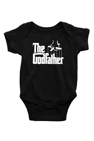 Godfather Baskılı Siyah Bebek Body - Zıbın