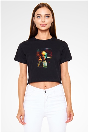 Godfather Siyah Crop Top Tişört