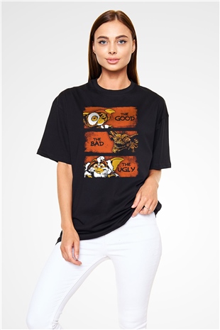 Gremlins Gremlinler Siyah Unisex Oversize Tişört