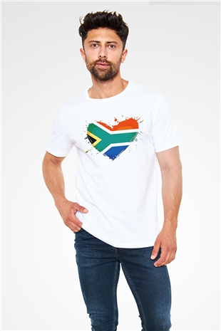 Güney Afrika Cumhuriyeti Beyaz Unisex Tişört T-Shirt - TişörtFabrikası