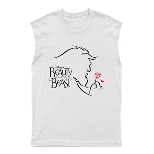 Güzel ve Çirkin Beauty and the Beast Unisex Kesik Kol Tişört Kolsuz T-Shirt KT956