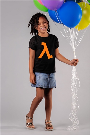 Half-Life Baskılı Siyah Unisex Çocuk Tişört