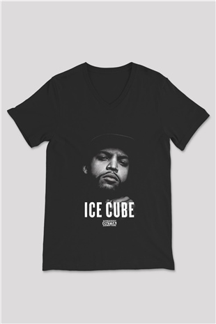 Ice Cube Siyah Unisex V Yaka Tişört T-Shirt
