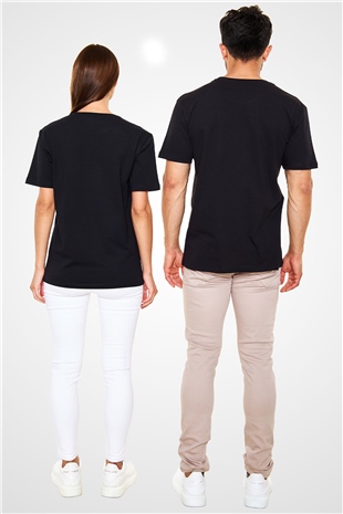 Illüzyon Siyah Unisex Tişört T-Shirt - TişörtFabrikası