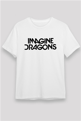 Imagine Dragons Beyaz Unisex Tişört T-Shirt - TişörtFabrikası