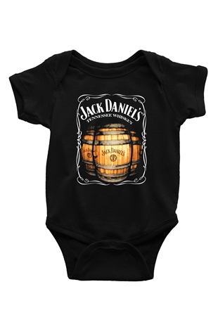 Jack Daniels Baskılı Siyah Bebek Body - Zıbın