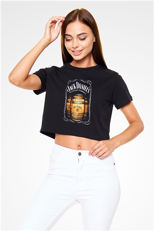 Jack Daniel's Siyah Crop Top Tişört