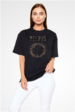 Kanye West Yeezus Siyah Unisex Oversize Tişört T-Shirt