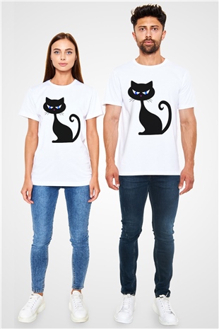 Cat White Unisex  T-Shirt