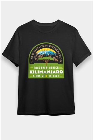 Kilimanjaro Siyah Unisex Tişört T-Shirt - TişörtFabrikası