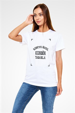 Kişiye Özel Beyaz Unisex Tişört Tasarla | T-Shirt Tasarla