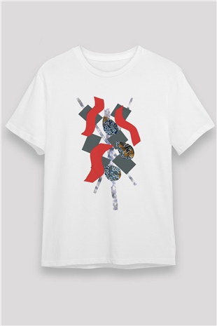 Kolaj Beyaz Unisex Tişört T-Shirt - TişörtFabrikası
