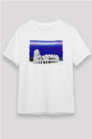 Kolezyum Beyaz Unisex Tişört T-Shirt - TişörtFabrikası