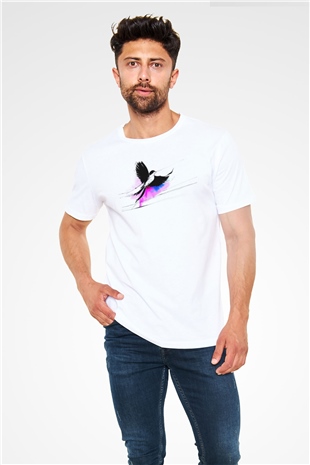 Kuş Beyaz Unisex Tişört T-Shirt - TişörtFabrikası
