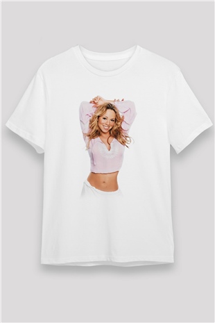 Mariah Carey Beyaz Unisex Tişört T-Shirt - TişörtFabrikası