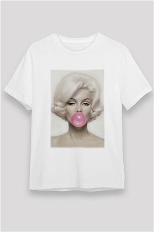Marilyn Monroe Beyaz Unisex Tişört T-Shirt - TişörtFabrikası