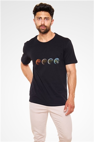 Mars Siyah Unisex Tişört T-Shirt - TişörtFabrikası