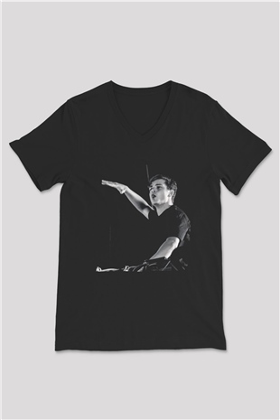 Martin Garrix Siyah Unisex V Yaka Tişört