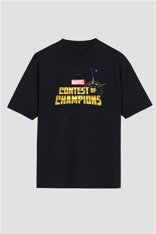 Marvel Contest of Champions Siyah Unisex Oversize Tişört T-Shirt