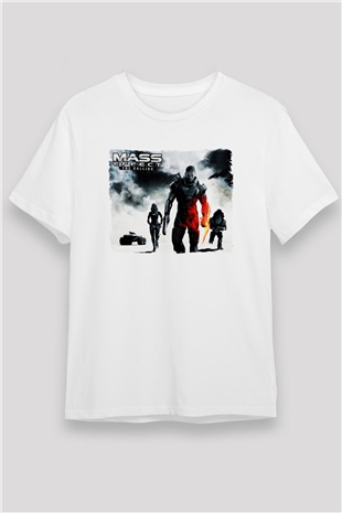 Mass Effect Beyaz Unisex Tişört T-Shirt