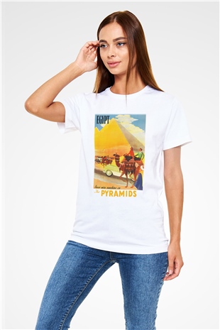 Egyptian Pyramids White Unisex  T-Shirt