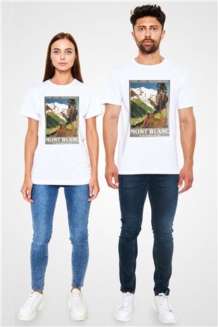 Mont Blanc White Unisex  T-Shirt