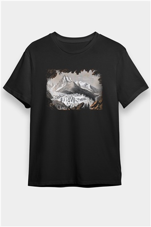 Mont Blanc Siyah Unisex Tişört T-Shirt - TişörtFabrikası