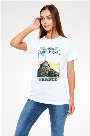 Mont Saint-Michel White Unisex  T-Shirt
