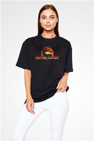 Mortal Kombat Siyah Unisex Oversize Tişört T-Shirt