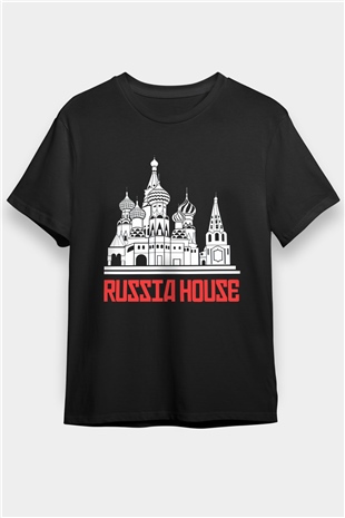 Moskova Kremlini Siyah Unisex Tişört T-Shirt - TişörtFabrikası
