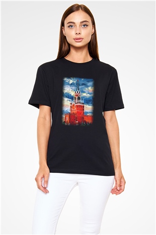 Moscow Kremlin Black Unisex  T-Shirt