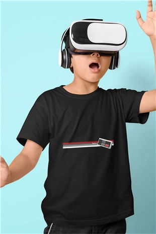 Nintendo Baskılı Siyah Unisex Çocuk Tişört