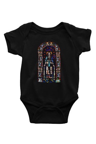 Notre Dame Katedrali Baskılı Siyah Bebek Body - Zıbın