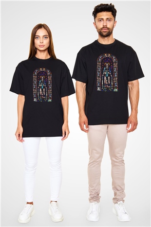 Notre Dame Katedrali Siyah Unisex Oversize Tişört T-Shirt