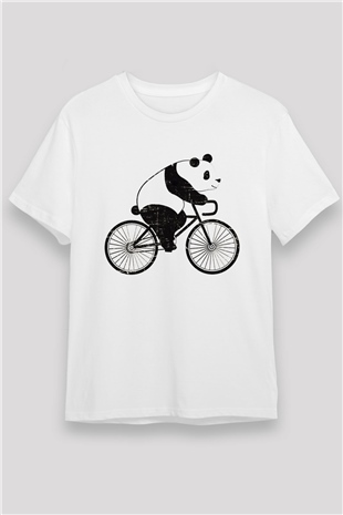 Panda Beyaz Unisex Tişört T-Shirt - TişörtFabrikası