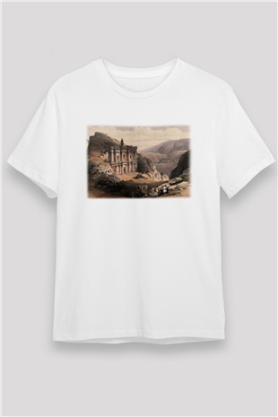 Petra Beyaz Unisex Tişört T-Shirt - TişörtFabrikası