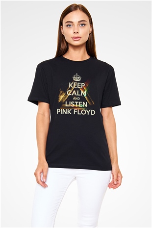 Pink Floyd Keep Calm And Listen Black Unisex  T-Shirt - Tees - Shirts