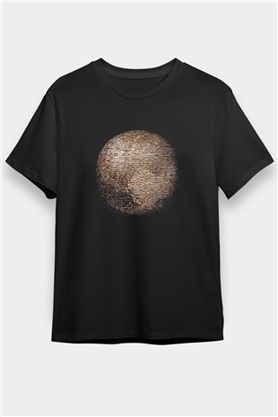 Plüton Siyah Unisex Tişört T-Shirt - TişörtFabrikası