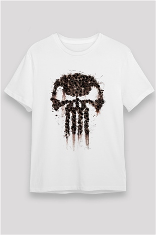 Punisher Beyaz Unisex Tişört T-Shirt