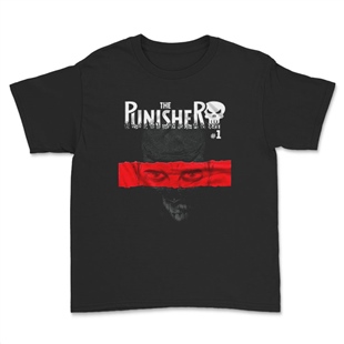 Punisher Siyah Çocuk Tişörtü Unisex T-Shirt
