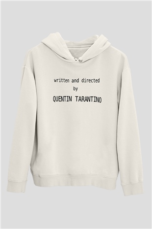 Quentin Tarantino Yazılı Beyaz Unisex Kapşonlu Sweatshirt
