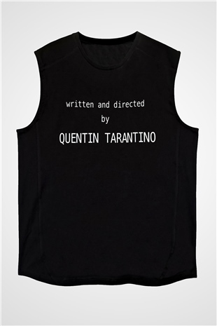 Quentin Tarantino Yazılı Siyah Unisex Kolsuz Tişört