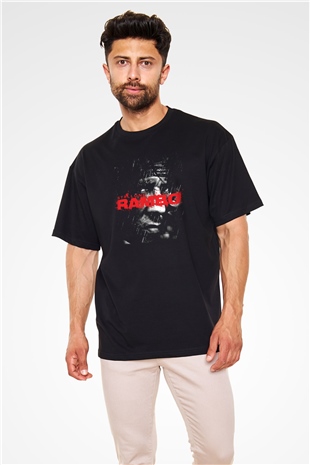 Rambo Siyah Unisex Oversize Tişört
