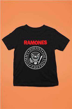 Ramones Baskılı Siyah Unisex Çocuk Tişört