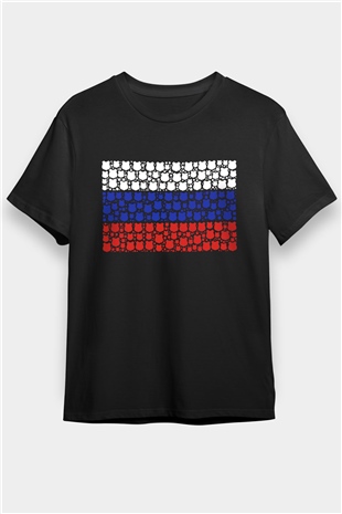 Rusya Siyah Unisex Tişört T-Shirt - TişörtFabrikası