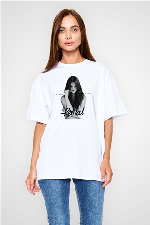 Selena Gomez Beyaz Unisex Oversize Tişört T-Shirt