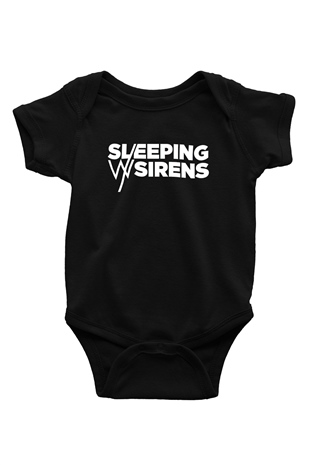 Sleeping with Sirens Baskılı Siyah Bebek Body - Zıbın